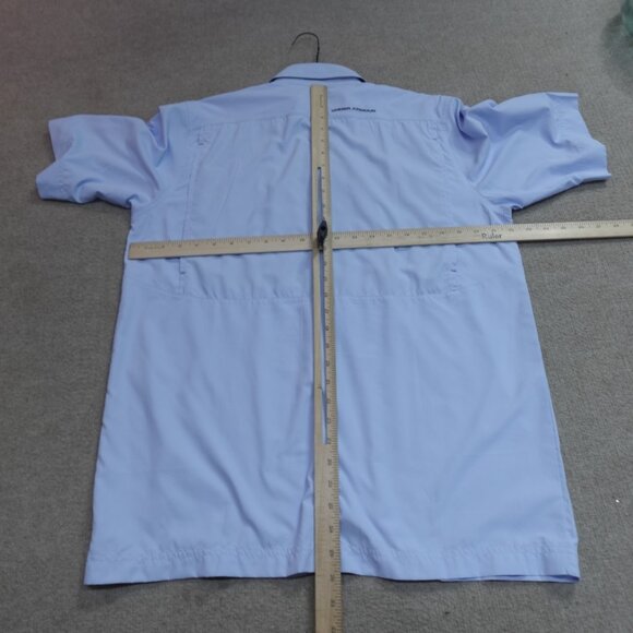Under Armour Shirt Medium Blue Button Front Vented - Picture 4 of 9